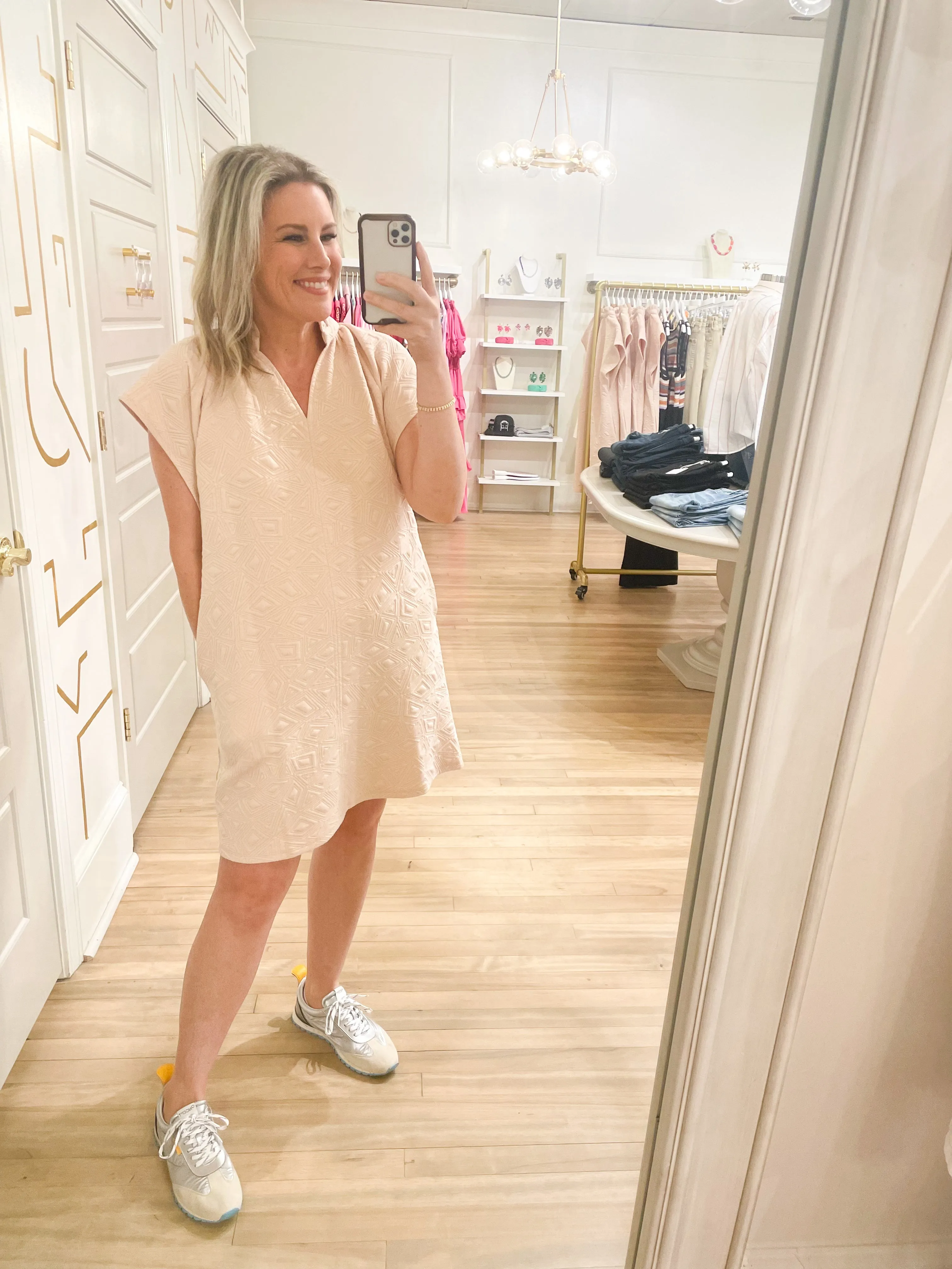 Callie Textured Dress | Cream sold by Belletique product image thumbnail 2
