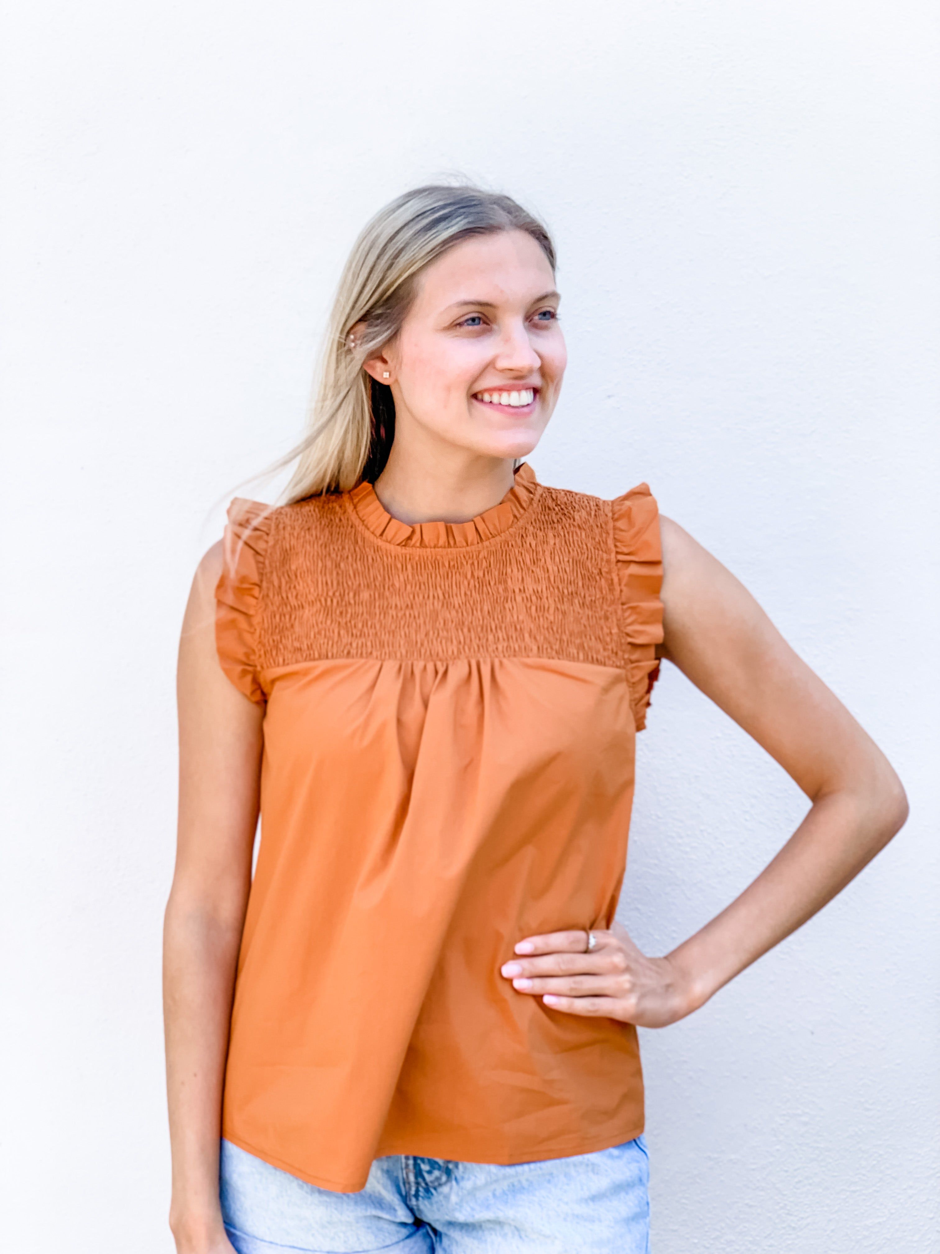 Sienna Smocked Top sold by Belletique