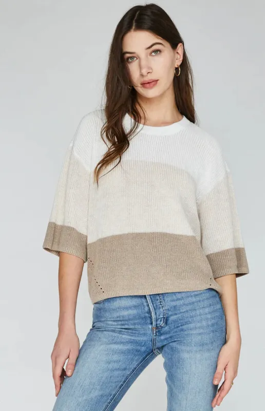 Ferris Pullover | Caramel Stripe sold by Belletique