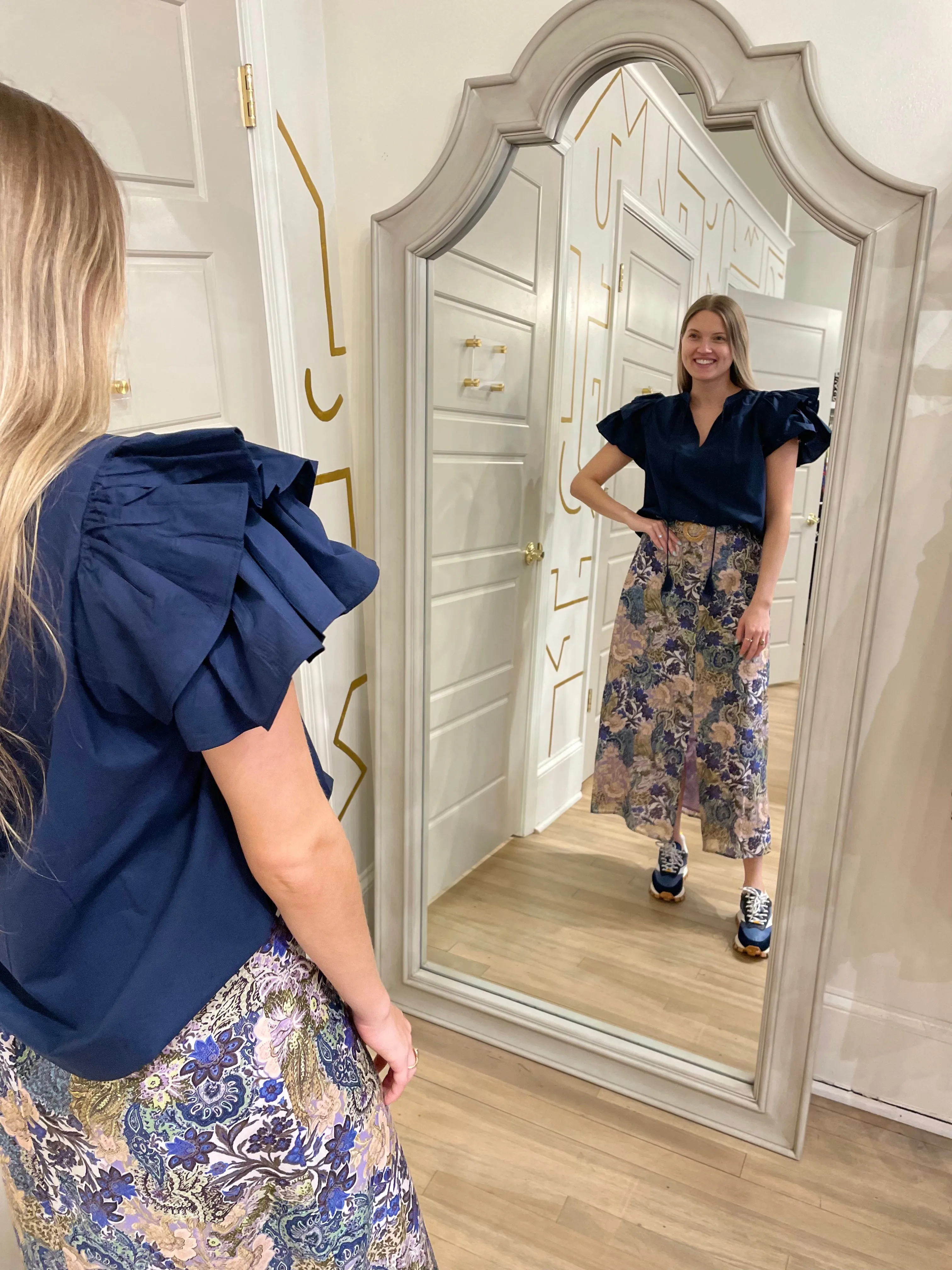 Gabriel Top | Navy Poplin sold by Belletique product image thumbnail 3