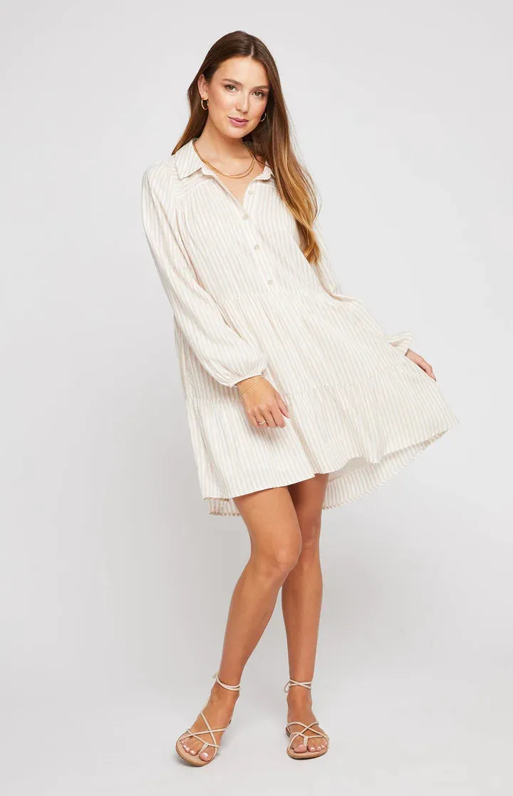 Tulum Dress | Tan Stripe sold by Belletique