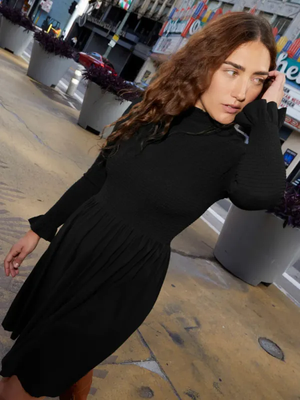 Zuri Ruffle Sleeve Mock Neck Mini Dress sold by Belletique