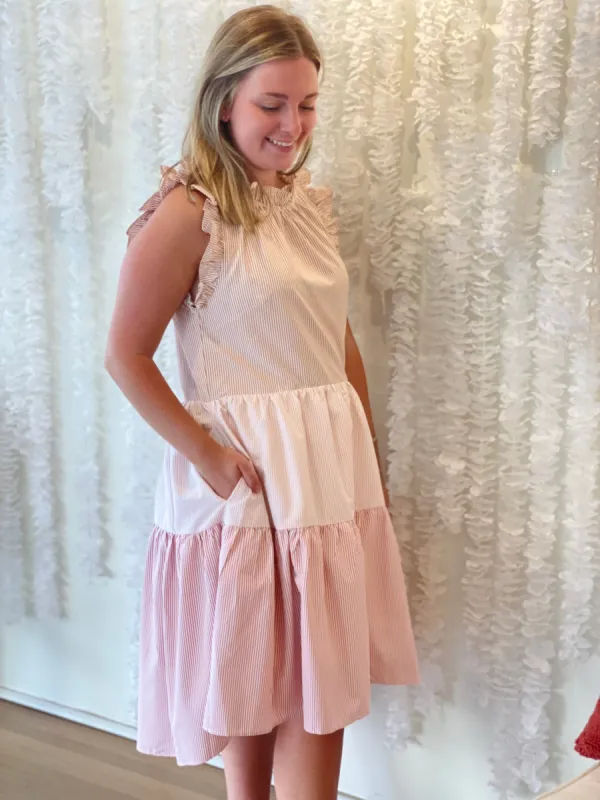 Colorblock Poplin Dress sold by Belletique