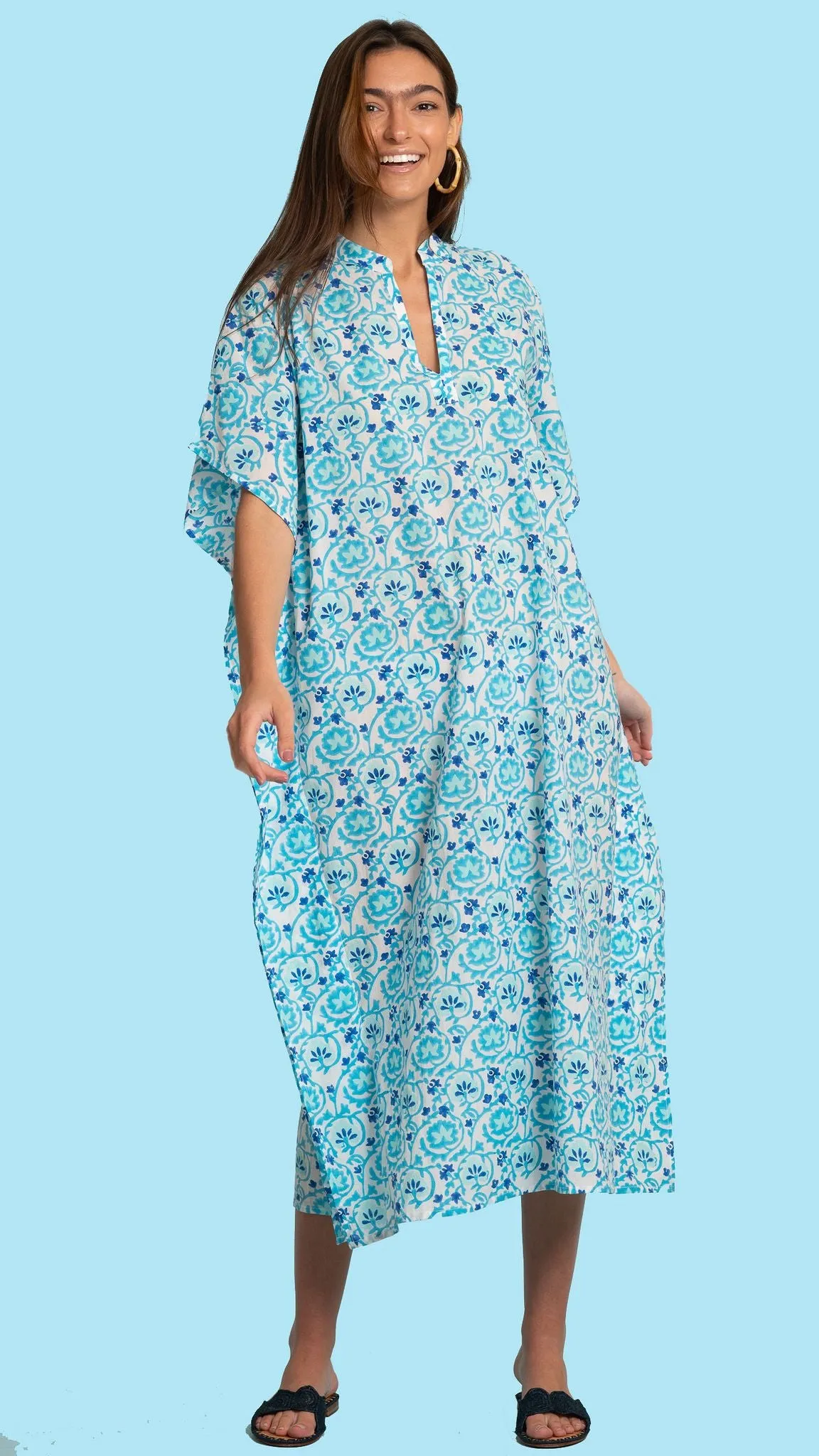 Cabana Caftan | Blue Climbing Vine sold by Belletique product image thumbnail 2