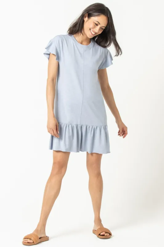 Ruffle Sleeve Peplum Dress sold by Belletique