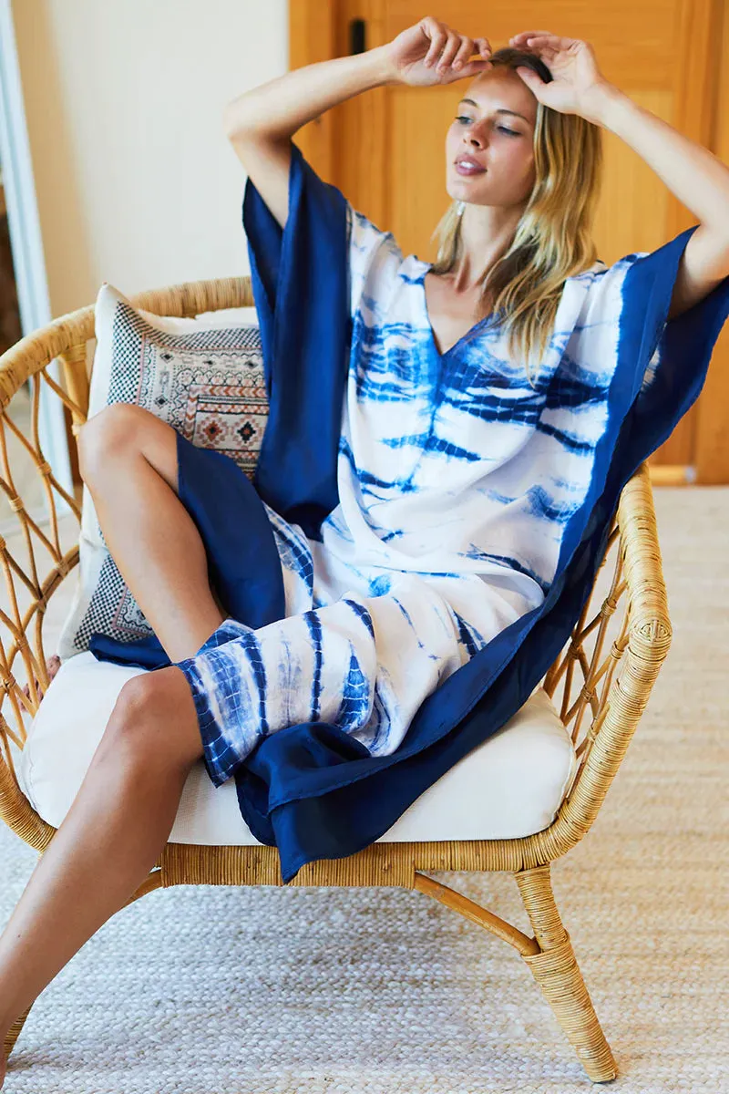 Tie Dye Caftan | Indigo sold by Belletique product image thumbnail 4