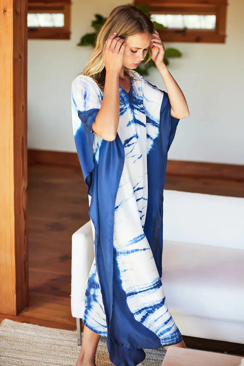 Tie Dye Caftan | Indigo sold by Belletique product image thumbnail 2