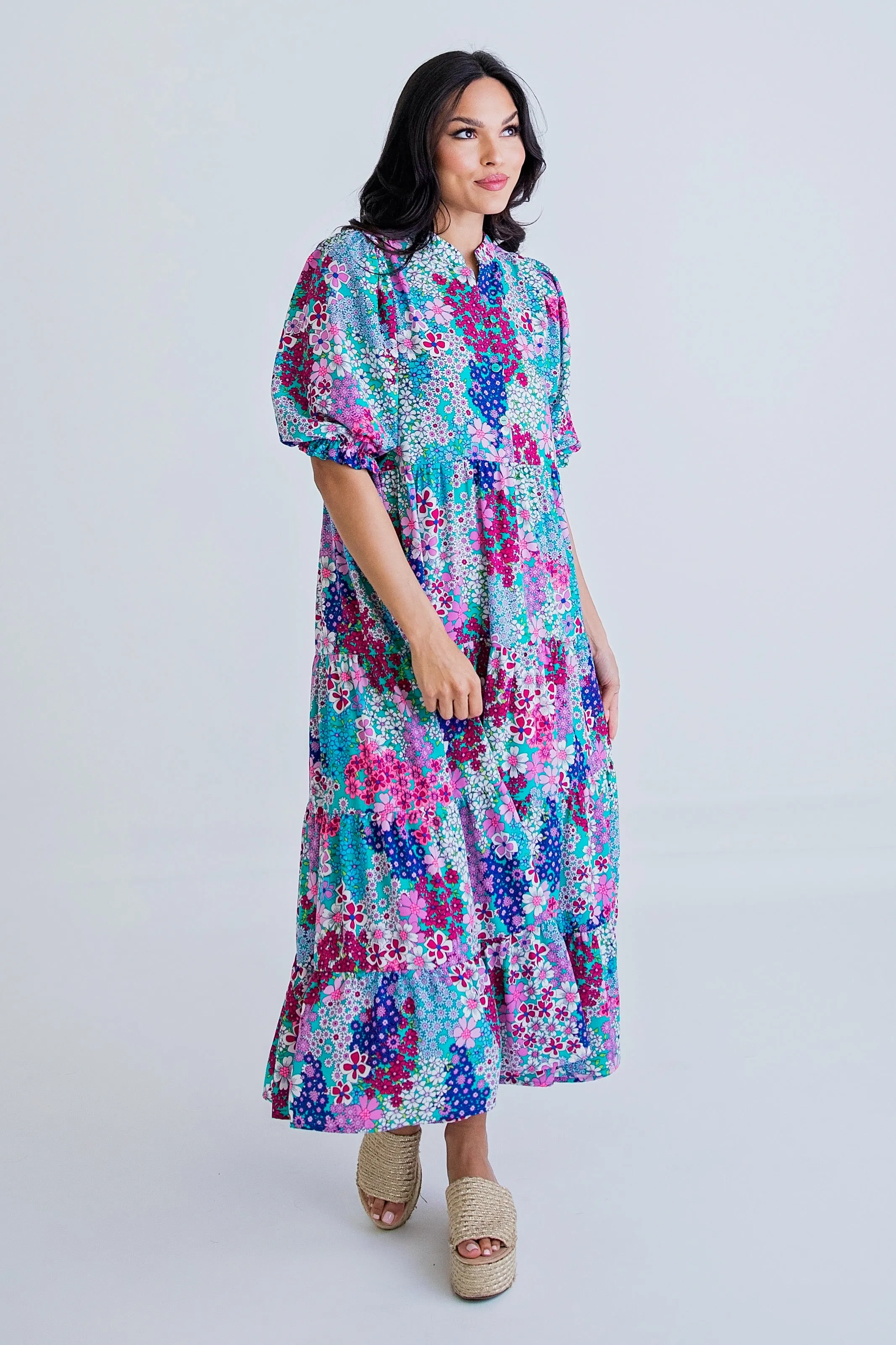 Floral Vintage Tier Maxi Dress sold by Belletique