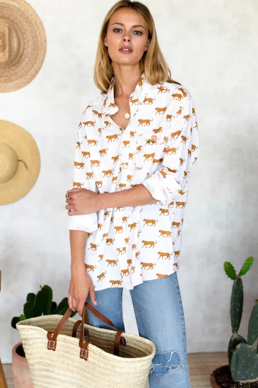 Ryan Shirt | Ivory Cheetah Organic sold by Belletique
