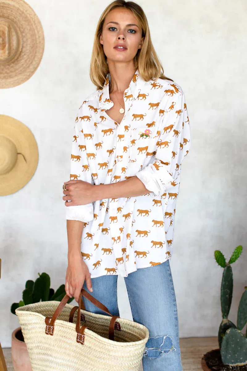 Ryan Shirt | Ivory Cheetah Organic sold by Belletique