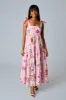 Arlene Tie-Shoulder Maxi Dress | Blushing sold by Belletique