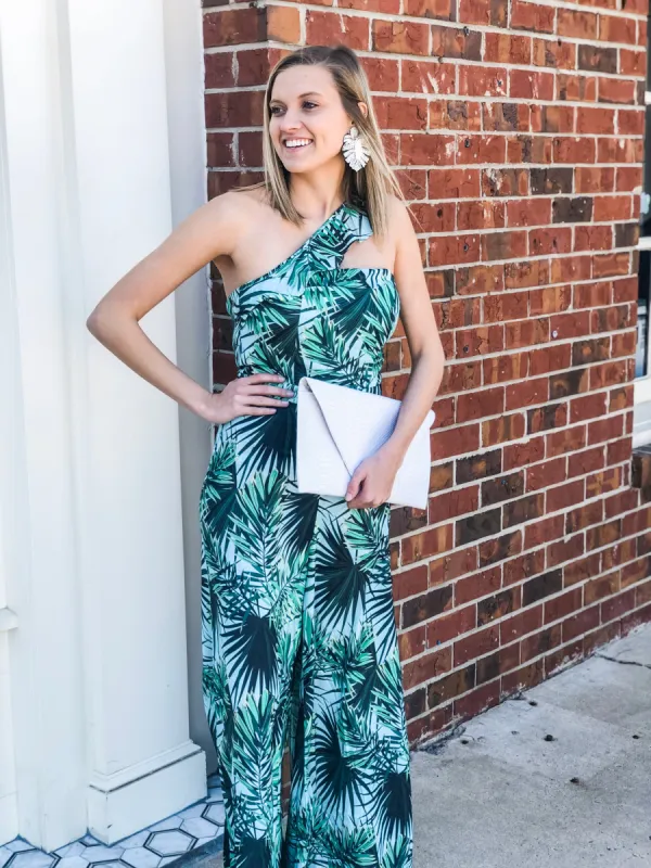 Mint Palm Jumpsuit sold by Belletique