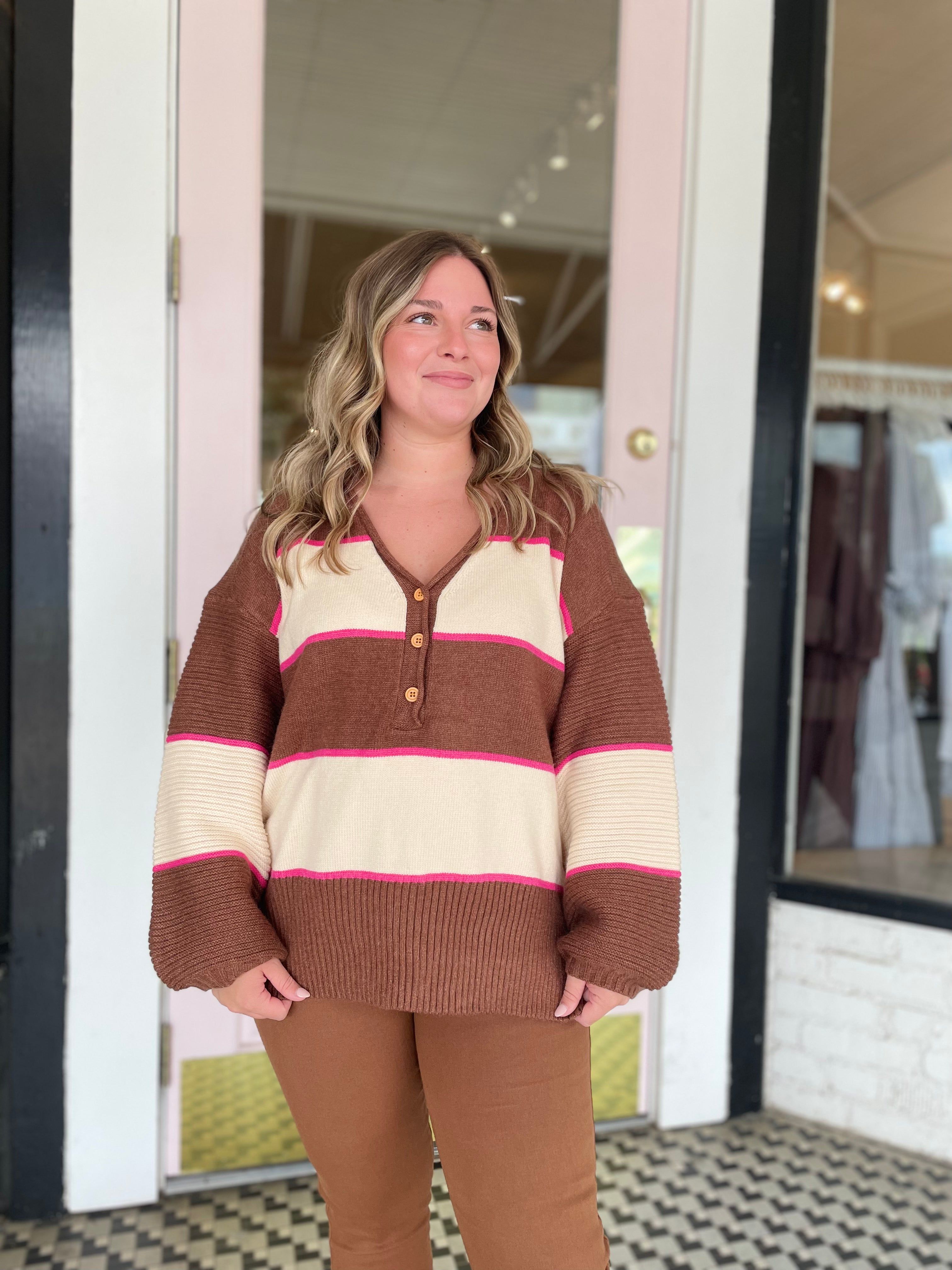 Camel + Pink Pullover Sweater sold by Belletique product image thumbnail 2