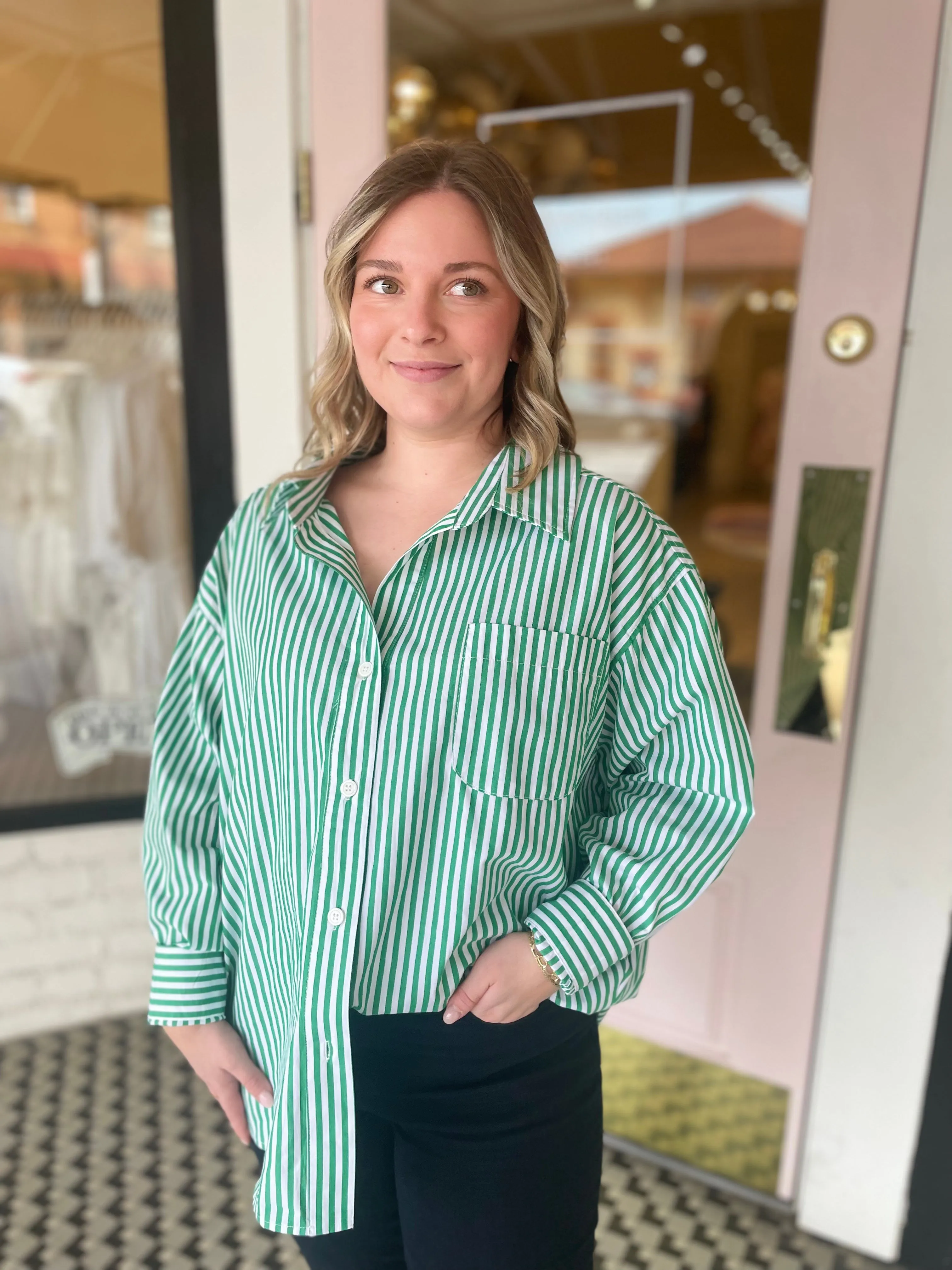 Stripe Poplin Oversized Top sold by Belletique product image thumbnail 2