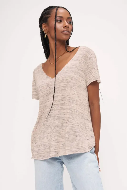 Wearever Marled Tee | Cashew sold by Belletique