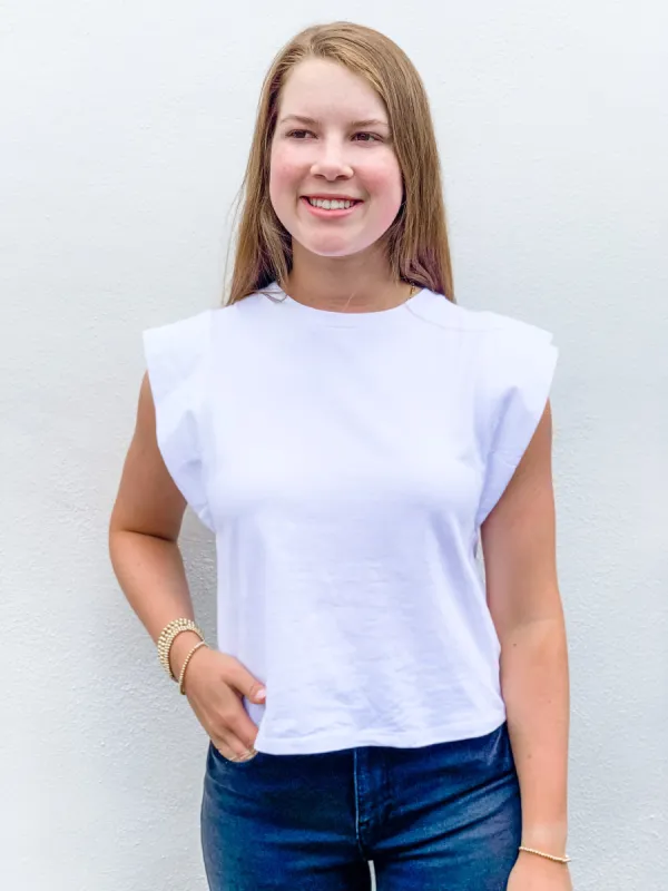 Sleeveless T-Shirt | White sold by Belletique