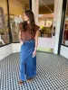 Mid Waisted Denim Maxi Skirt sold by Belletique