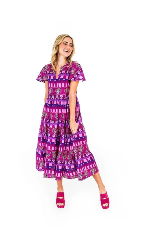 Tiger Stripe Ruffle Sleeve Dress sold by Belletique