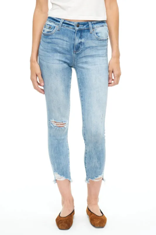 Audrey Mid Rise Skinny Crop | Sierra Distressed made by Pistola