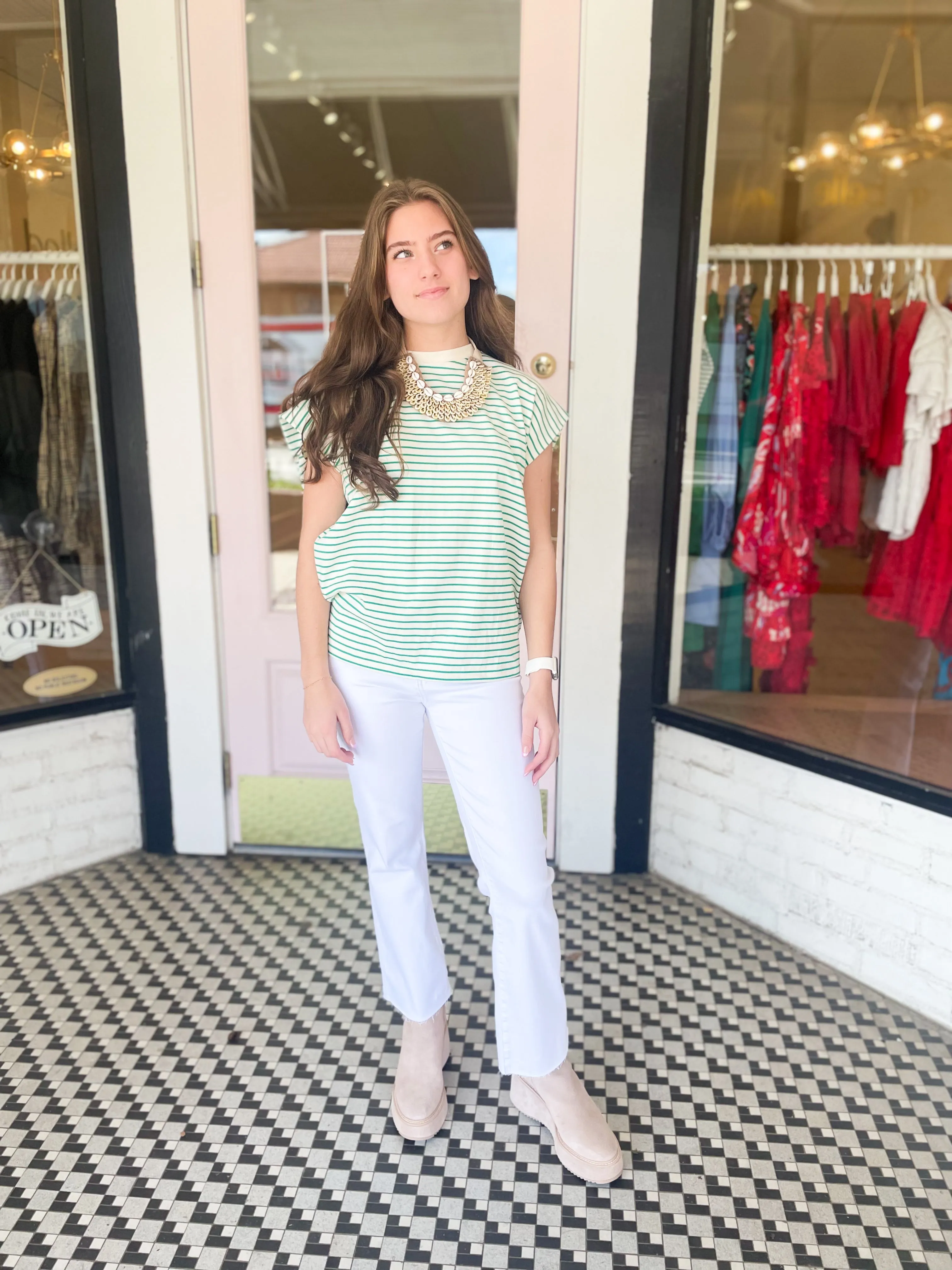 Trina Muscle Tee | Stripe sold by Belletique product image thumbnail 2