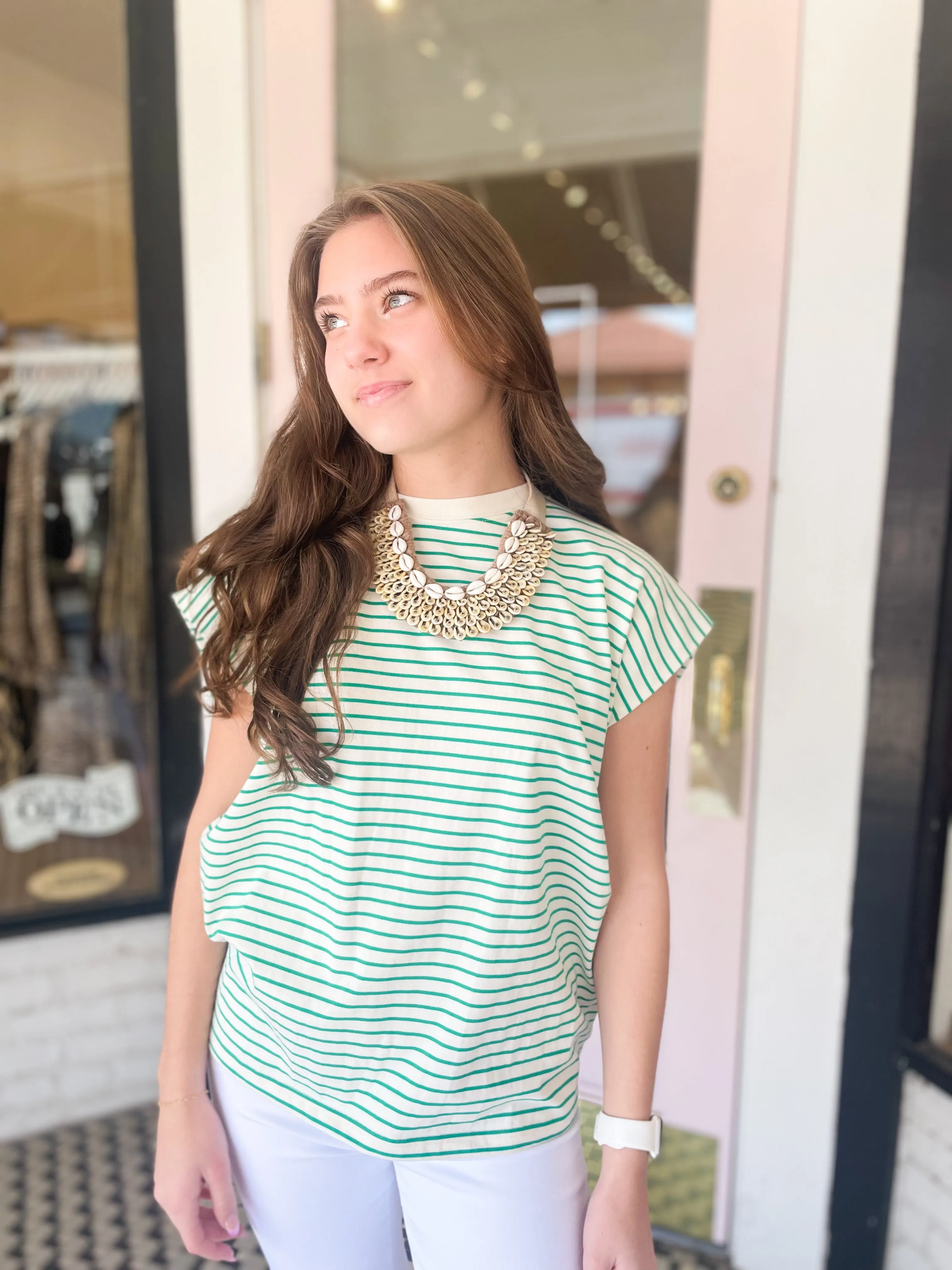 Trina Muscle Tee | Stripe sold by Belletique