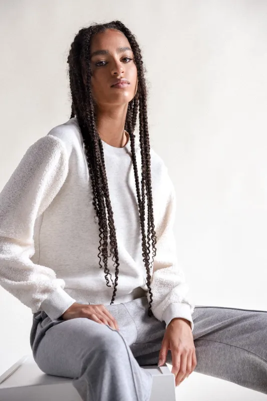 Fleece Pullover | Ash Off-White sold by Belletique