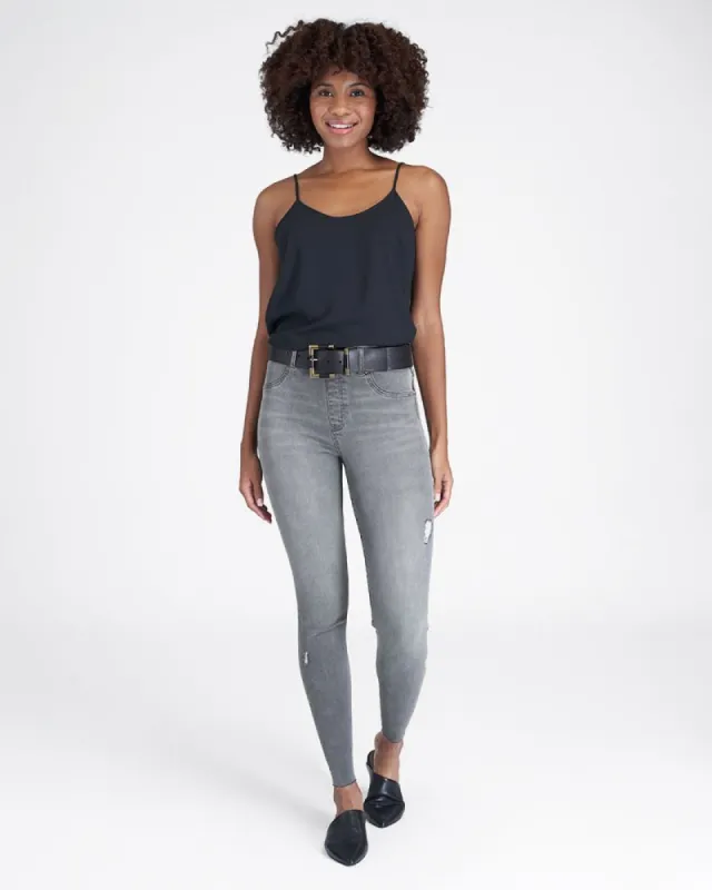Grey Vintage Distressed Skinny Jeans sold by Belletique