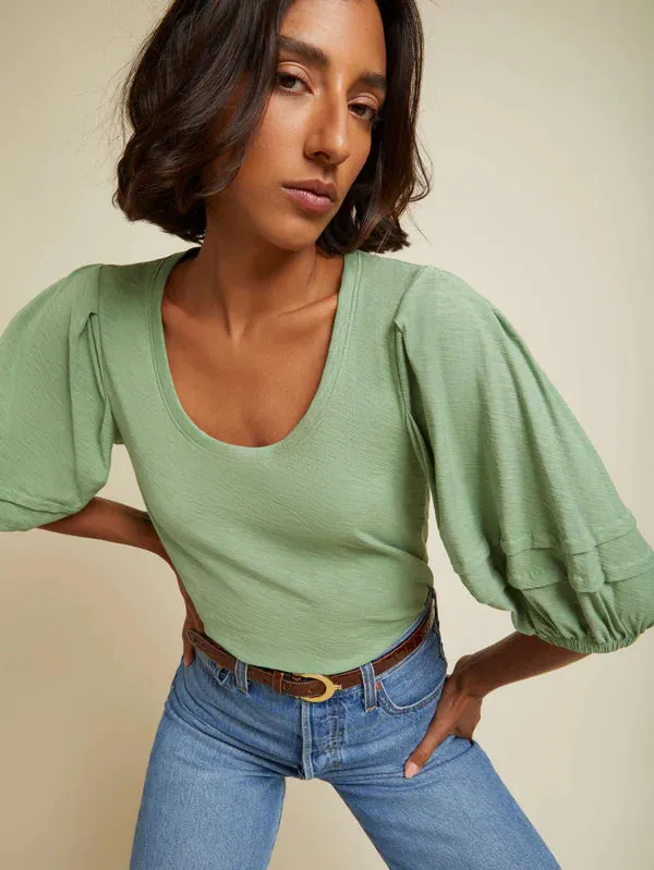 Nigella Scoop Neck Top | Clover sold by Belletique