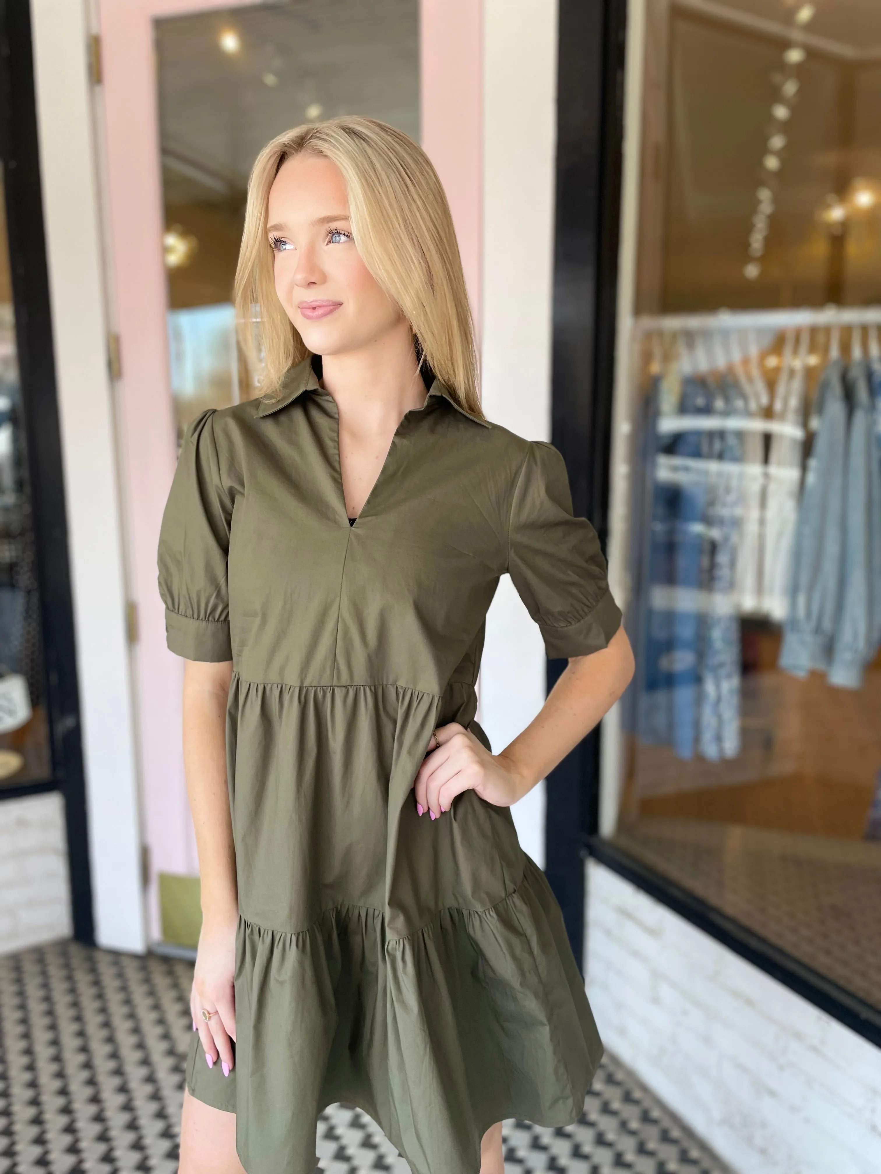 Olivia Dress | Olive sold by Belletique product image thumbnail 2