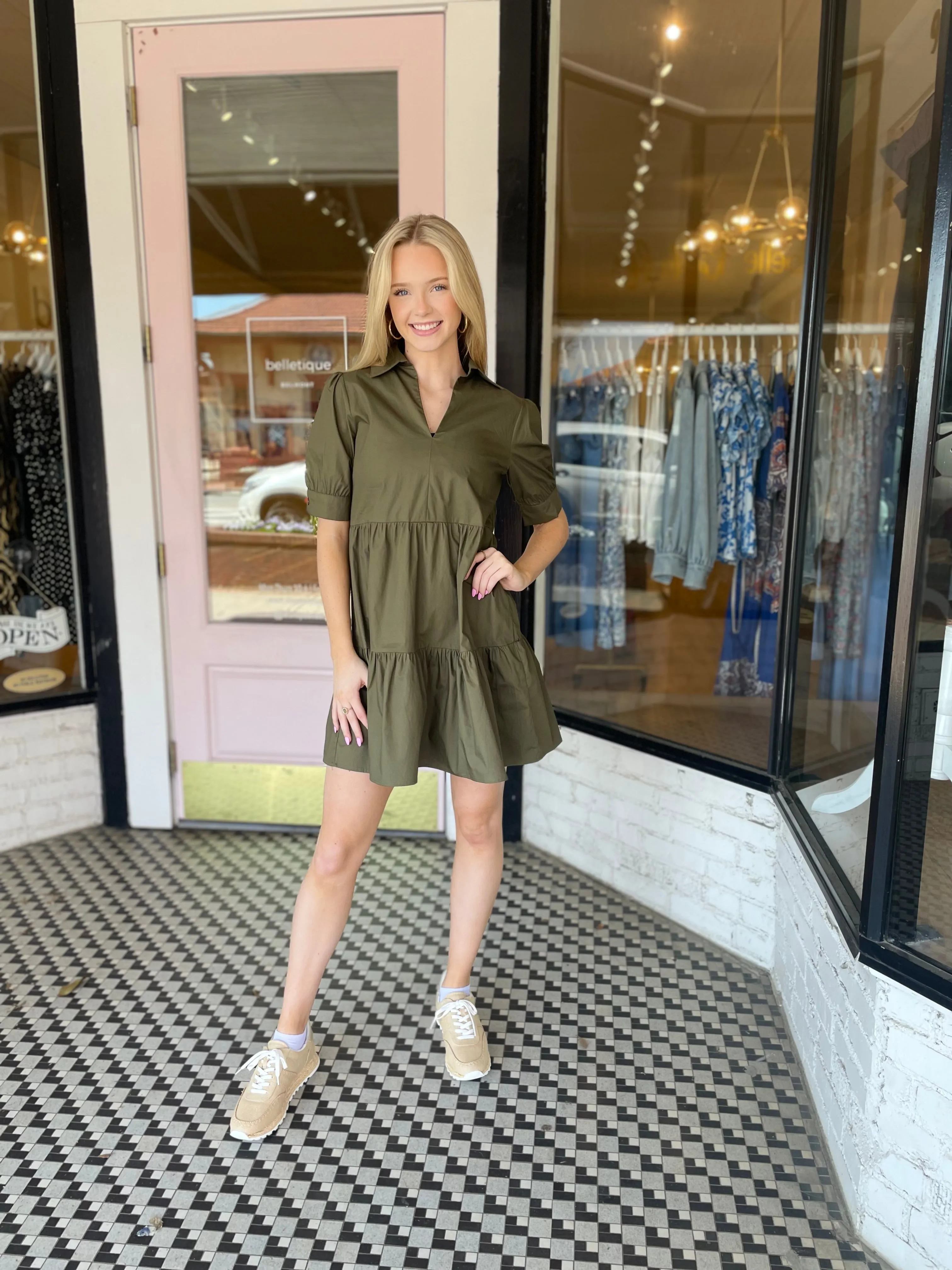 Olivia Dress | Olive sold by Belletique product image thumbnail 3