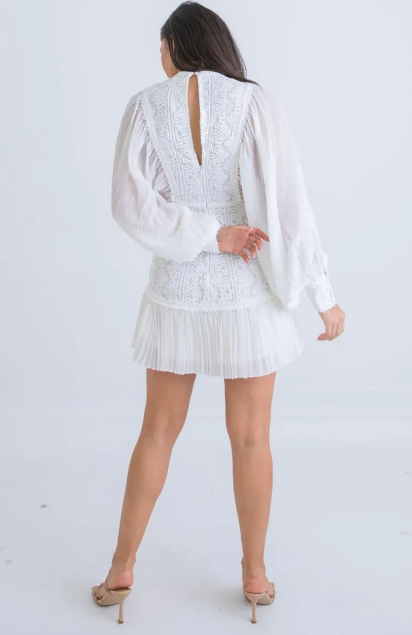 Chiffon Dress | White sold by Belletique product image thumbnail 4