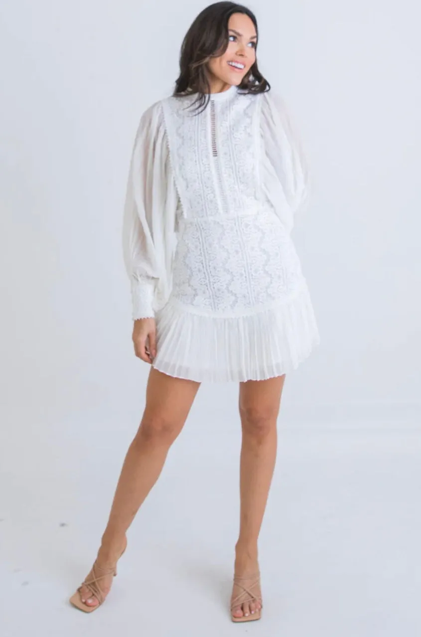 Chiffon Dress | White sold by Belletique product image thumbnail 3