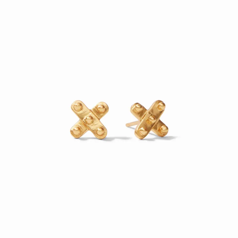 SoHo Demi X Stud Earrings | Gold sold by Belletique