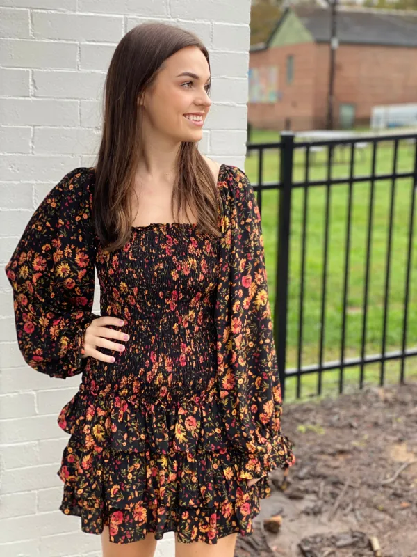 Farrah Smocked Mini Dress sold by Belletique