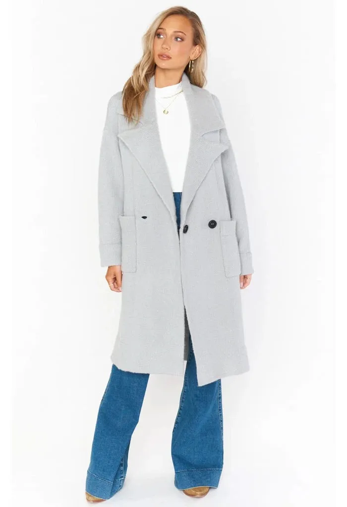 Melrose Sweater Jacket | Grey Knit sold by Belletique