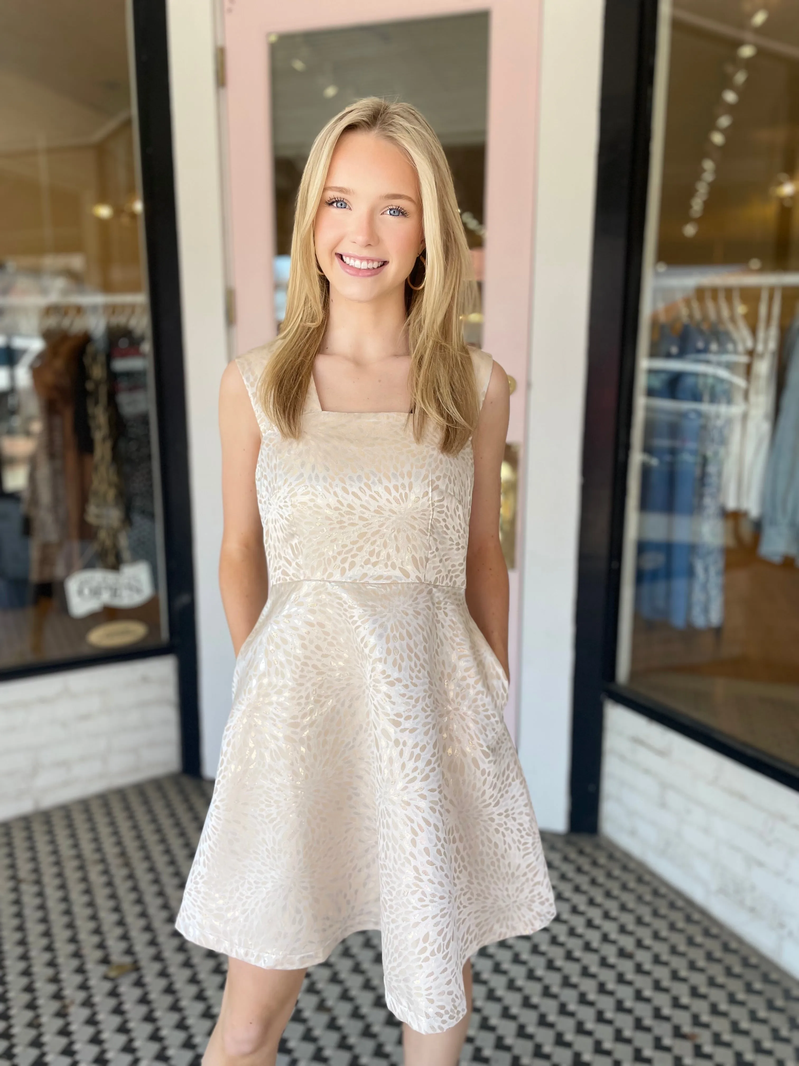 Bree Dress | Beige sold by Belletique