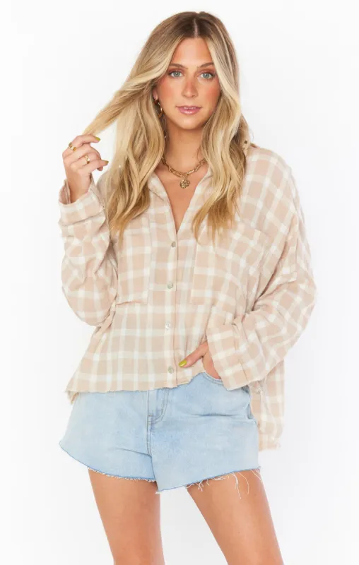 Jessicas Button Down | Cream Plaid sold by Belletique