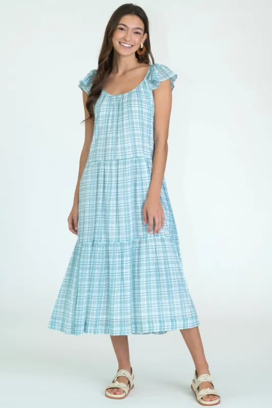 Milly Dress | Plaid Blue sold by Belletique