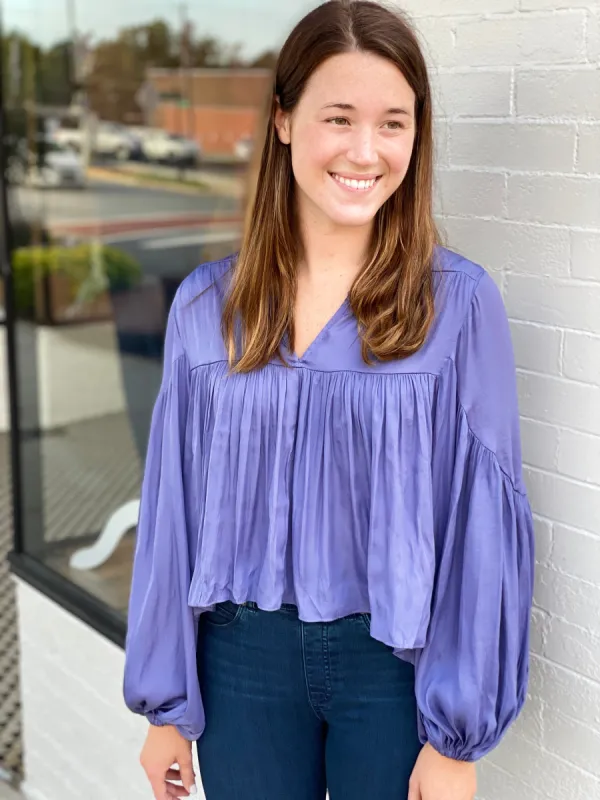 Balloon Sleeve Blouse | Orchid sold by Belletique