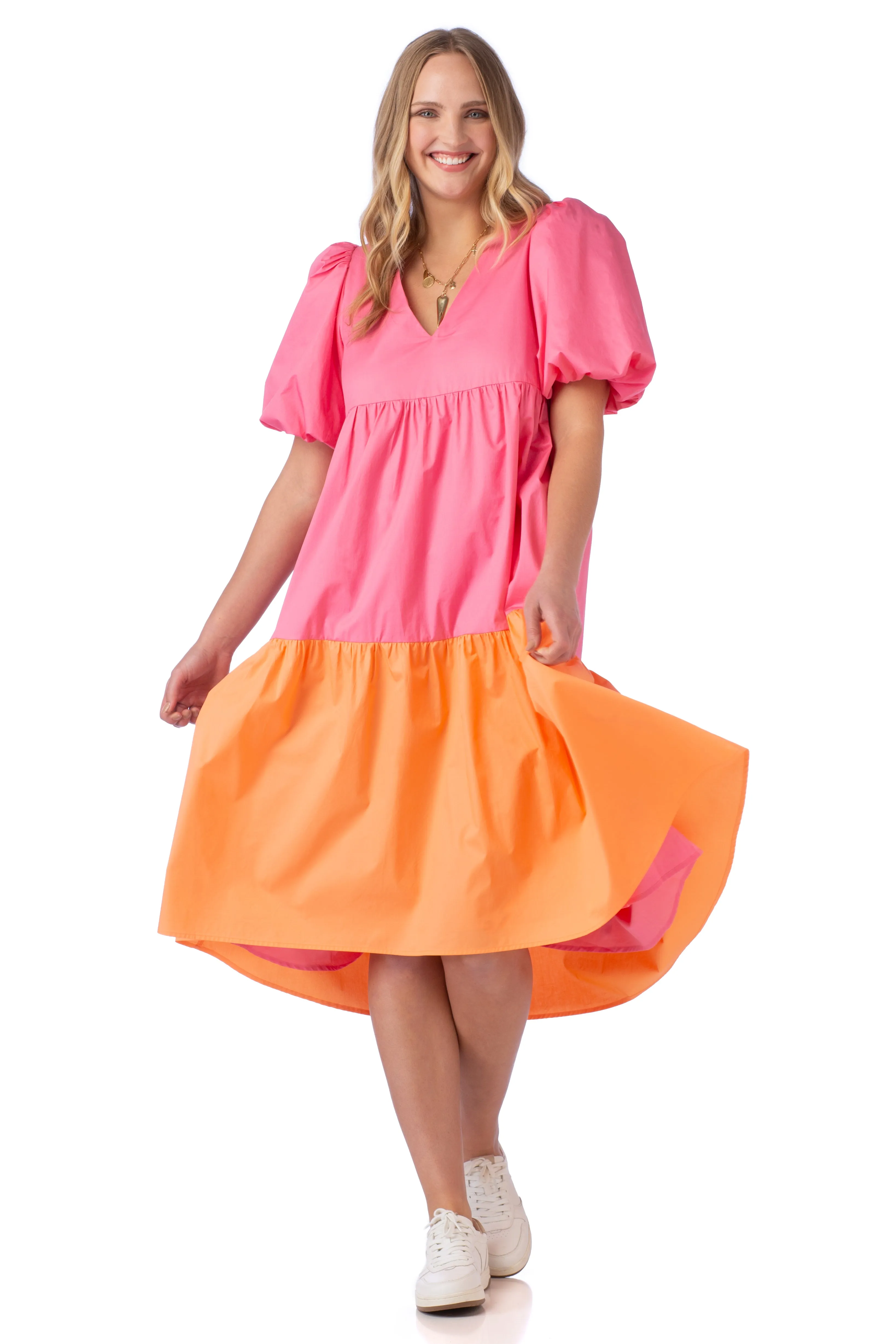 Brawley Dress | Colony Pink + Bellini sold by Belletique