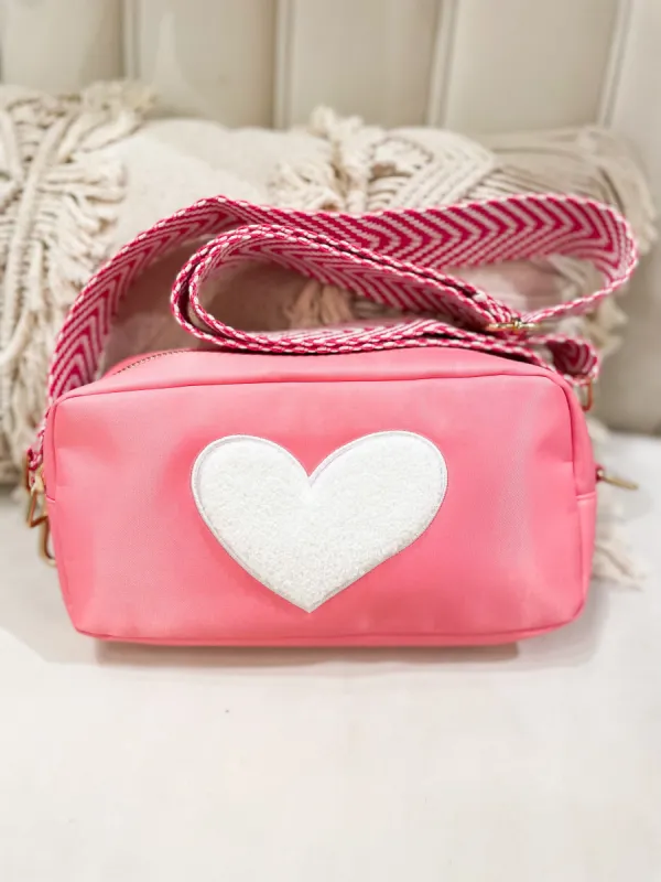 Bubblegum Heart Crossbody with Sherbert Strap sold by Belletique