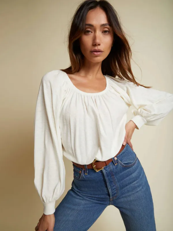 Sloane Long Sleeve Tee | Off White sold by Belletique