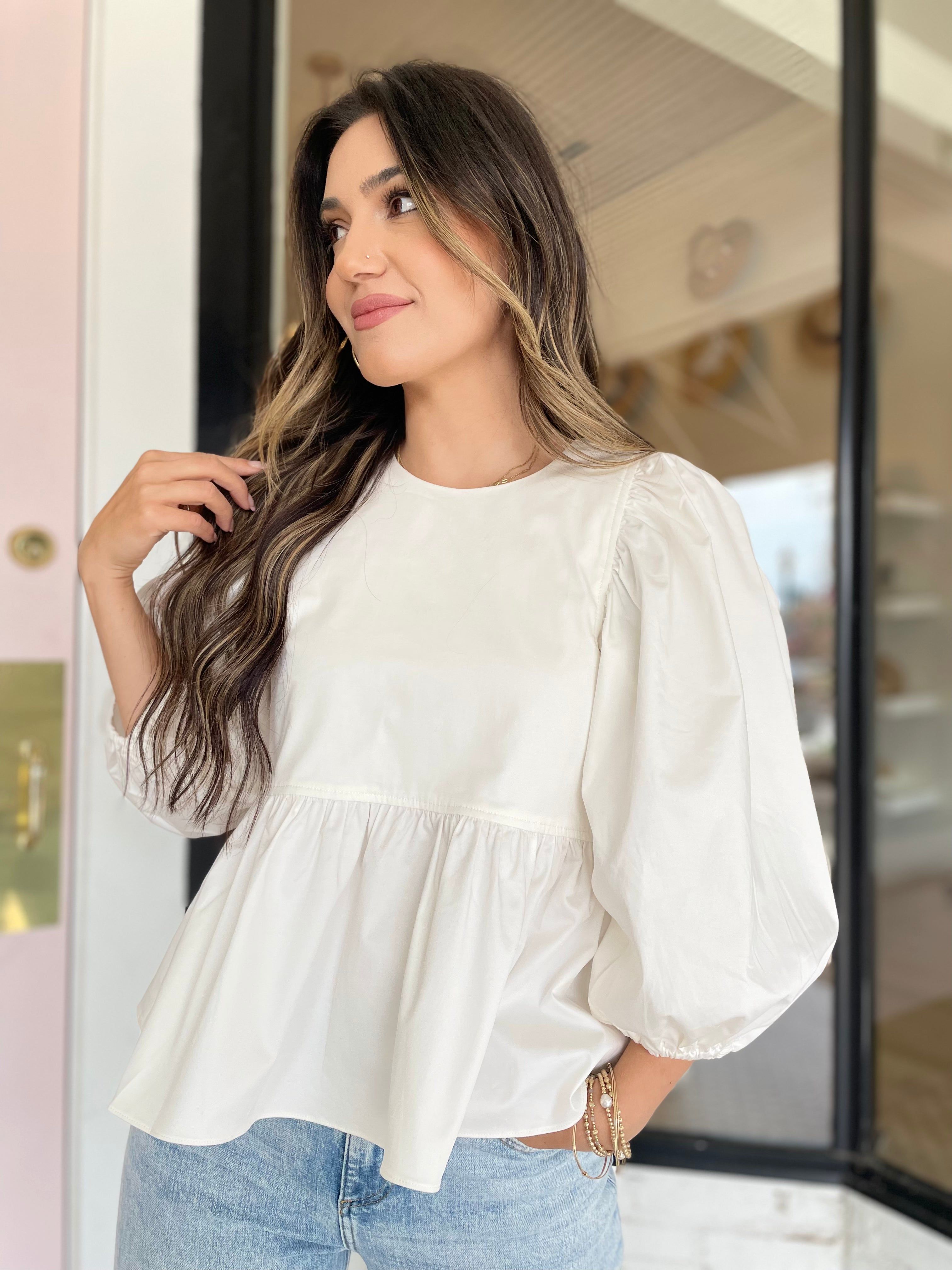 Harlow Top | White sold by Belletique product image thumbnail 4