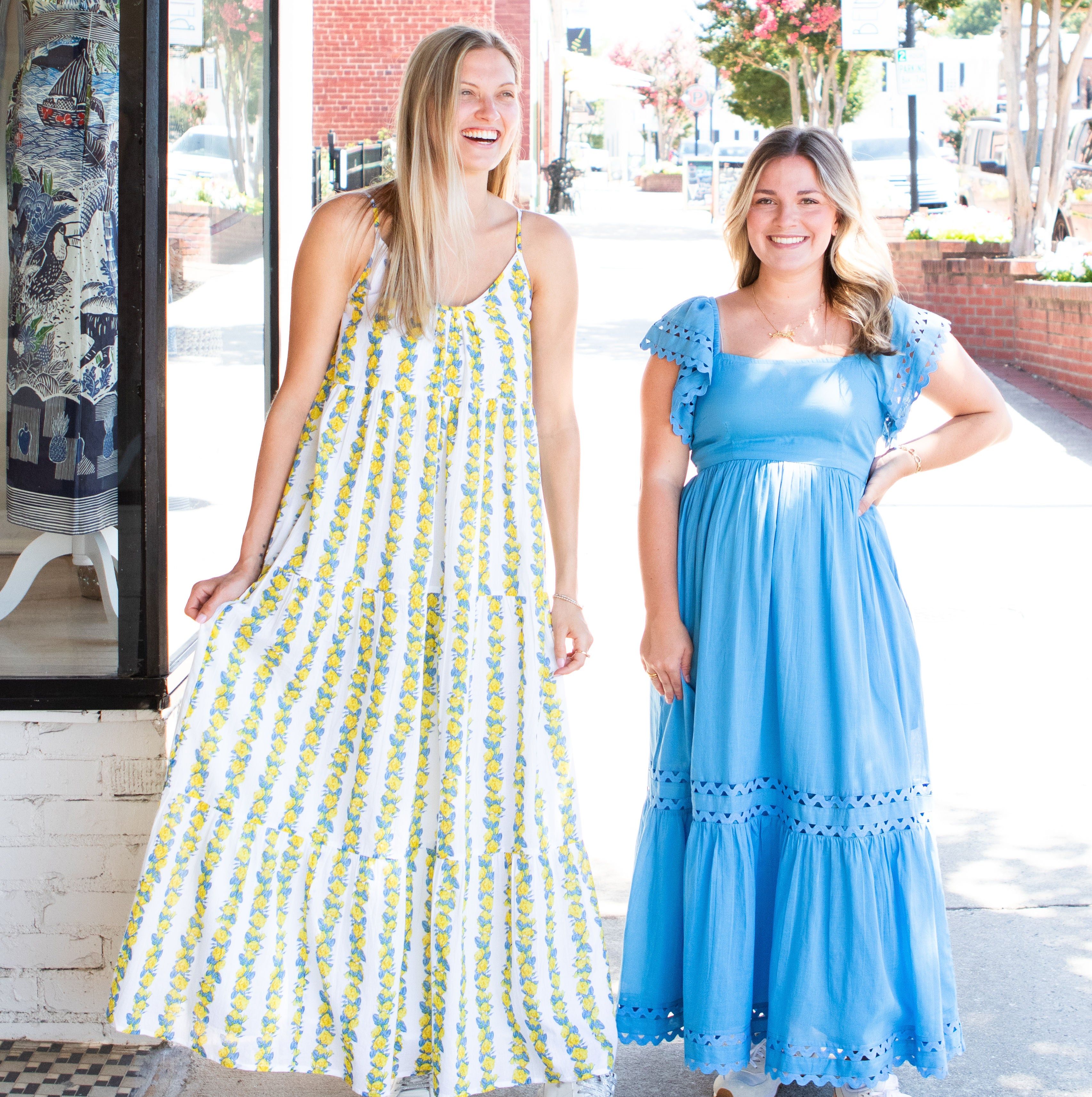 Emily Long Dress | Provence Stripe sold by Belletique product image thumbnail 3