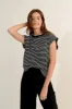 Striped Tee | Black + White sold by Belletique