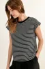 Striped Tee | Black + White sold by Belletique