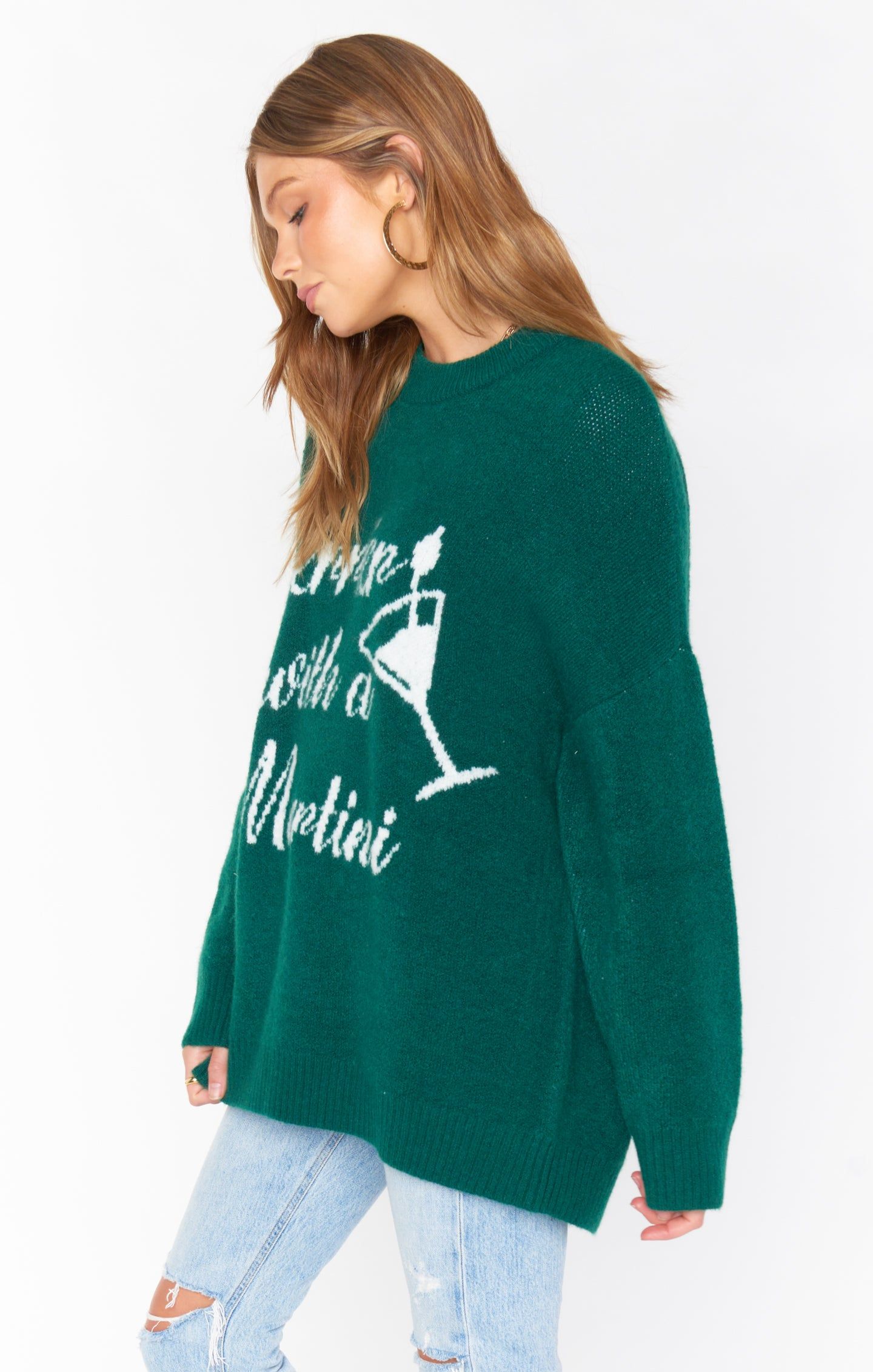 Classic Crewneck Sweater | Martini Graphic Knit sold by Belletique product image thumbnail 2