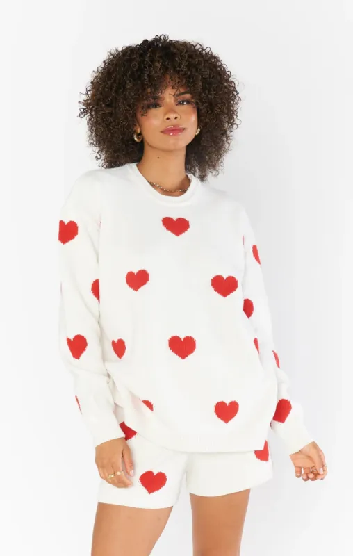 Go To Sweater | Tossed Heart Knit Red sold by Belletique