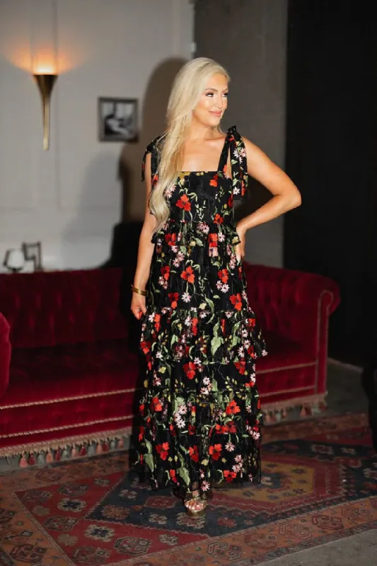 Edie Tie-Shoulder Maxi Dress | Lost in It sold by Belletique