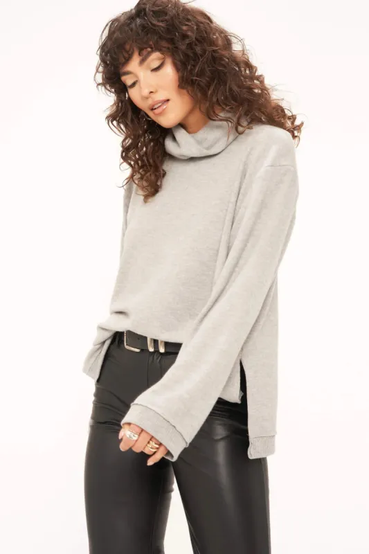 Beyond Heathered Cozy Tunic | Heather Grey sold by Belletique